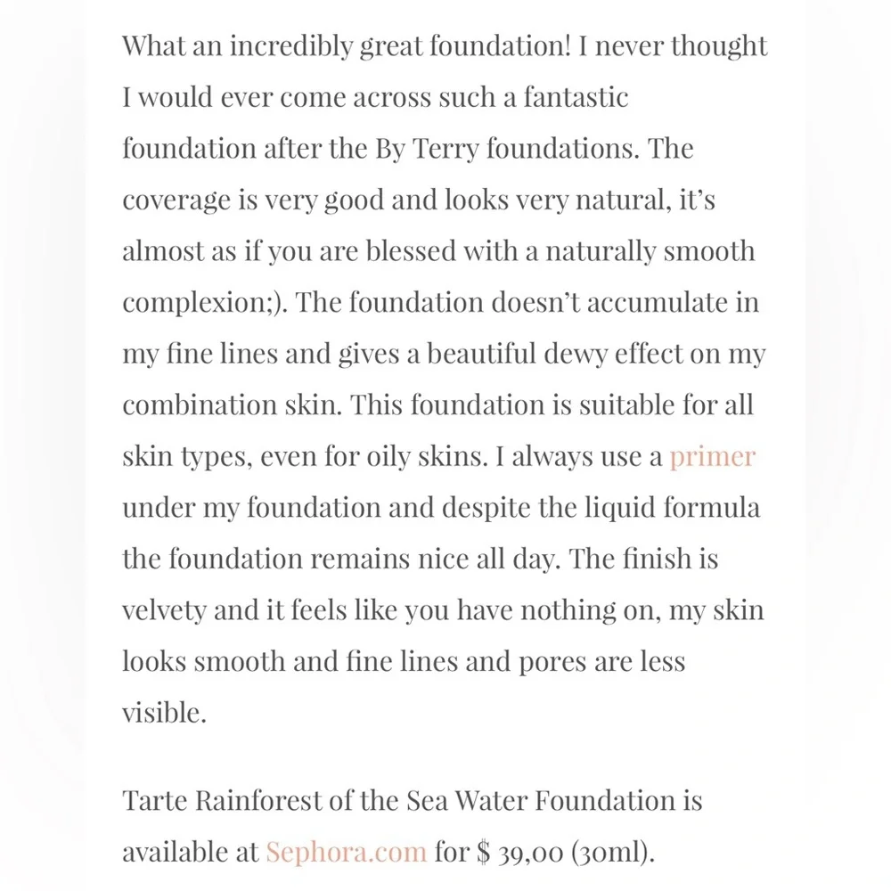 RARE TARTE SEA FOUNDATION